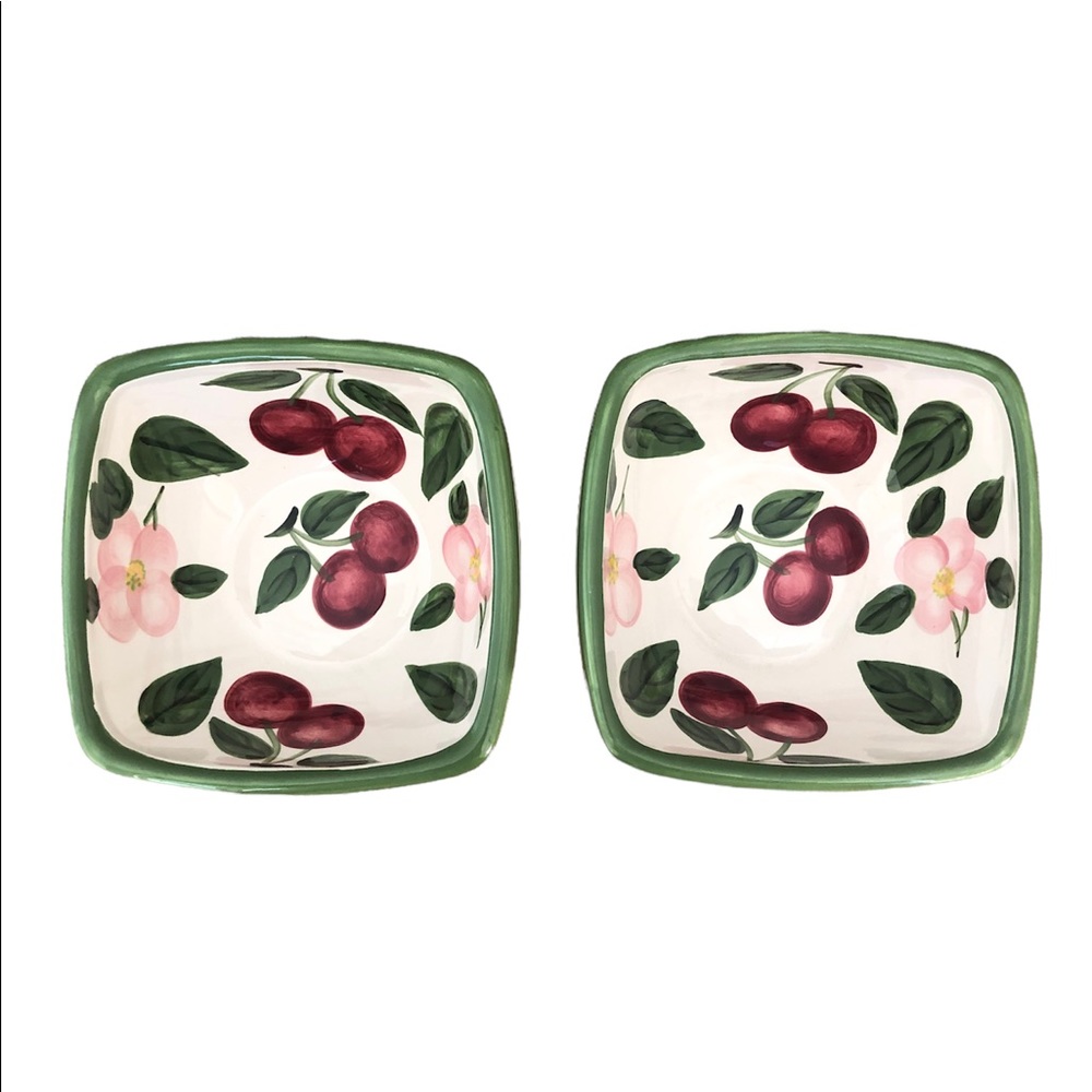 TableTops Unlimited Set of 2 Hand Painted 5.5” Sorbet Bowls